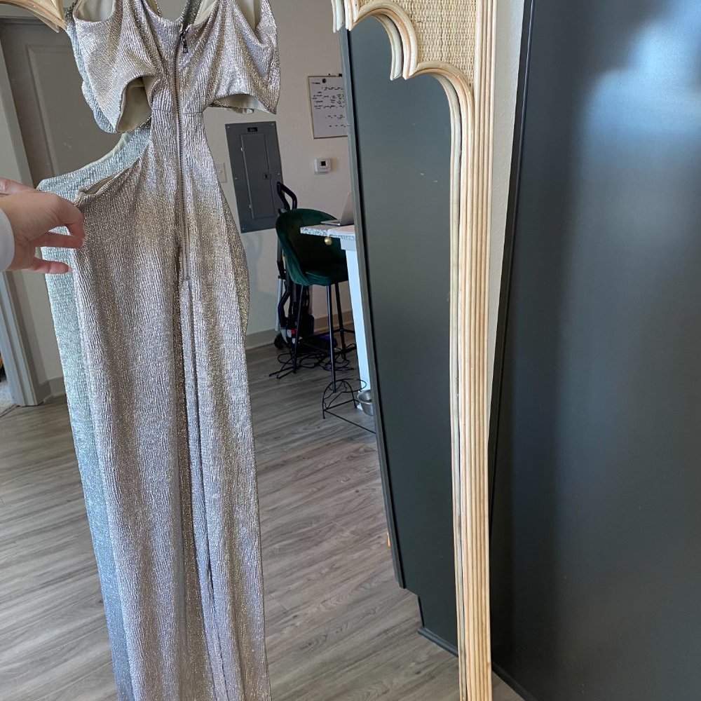 Alice + Olivia Gold Cut-Out Dress - Picture 2 of 6